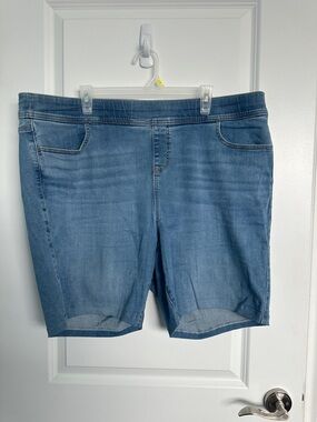 torrid Light Blue Denim Pull-On Bermuda Shorts